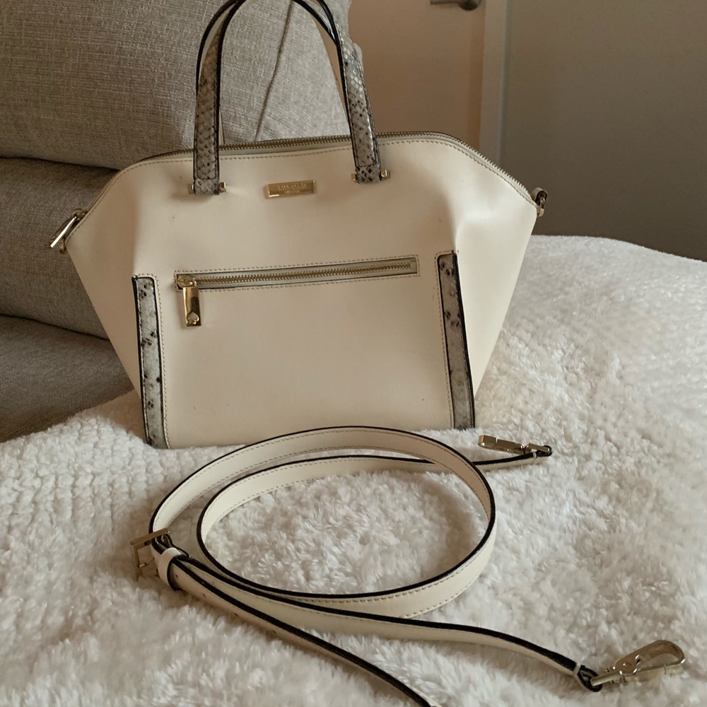 Kate Spade Parliament Savannah Bag White Snakeskin